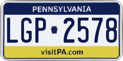 PA license plate LGP2578