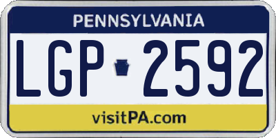 PA license plate LGP2592