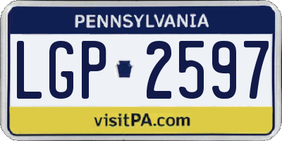PA license plate LGP2597
