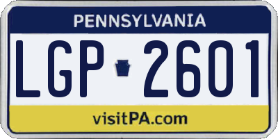 PA license plate LGP2601