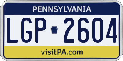 PA license plate LGP2604