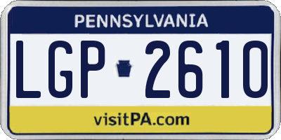 PA license plate LGP2610