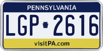 PA license plate LGP2616