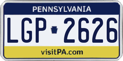 PA license plate LGP2626