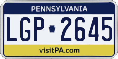 PA license plate LGP2645