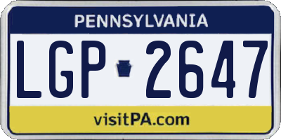 PA license plate LGP2647