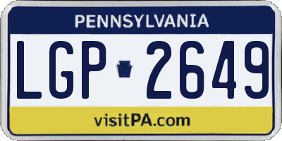 PA license plate LGP2649