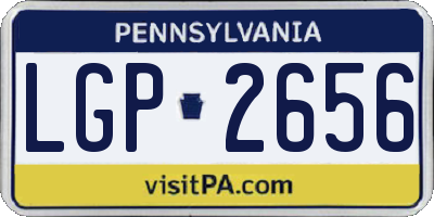 PA license plate LGP2656