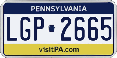 PA license plate LGP2665