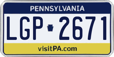 PA license plate LGP2671