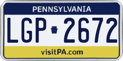 PA license plate LGP2672