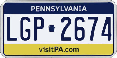 PA license plate LGP2674