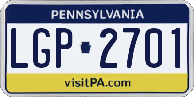 PA license plate LGP2701