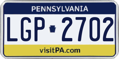 PA license plate LGP2702
