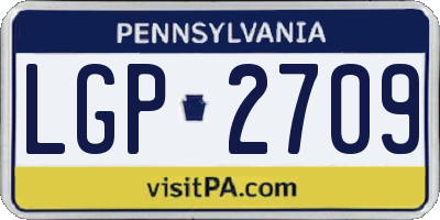 PA license plate LGP2709