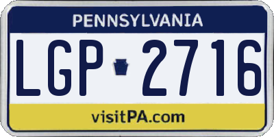 PA license plate LGP2716