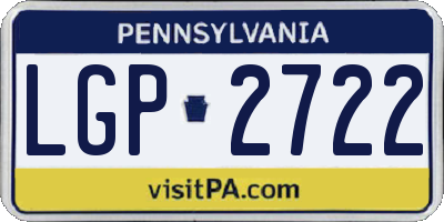 PA license plate LGP2722