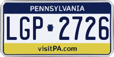 PA license plate LGP2726