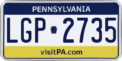 PA license plate LGP2735