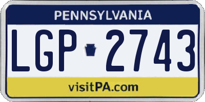 PA license plate LGP2743