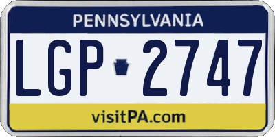 PA license plate LGP2747