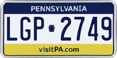 PA license plate LGP2749