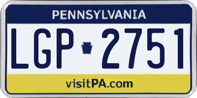 PA license plate LGP2751