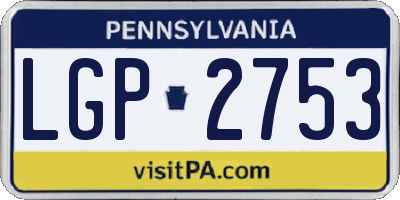 PA license plate LGP2753