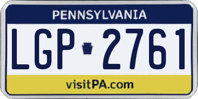 PA license plate LGP2761