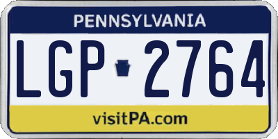 PA license plate LGP2764