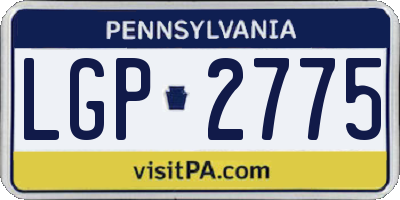PA license plate LGP2775