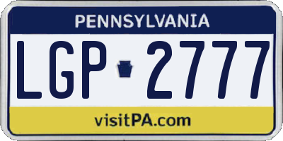 PA license plate LGP2777