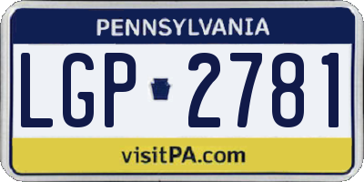PA license plate LGP2781