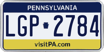 PA license plate LGP2784