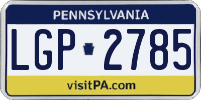 PA license plate LGP2785