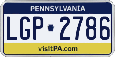 PA license plate LGP2786