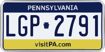 PA license plate LGP2791
