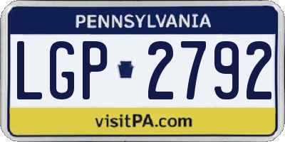 PA license plate LGP2792