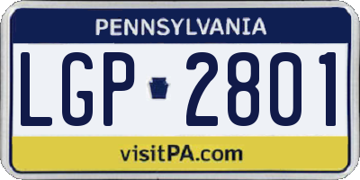 PA license plate LGP2801