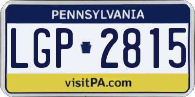 PA license plate LGP2815