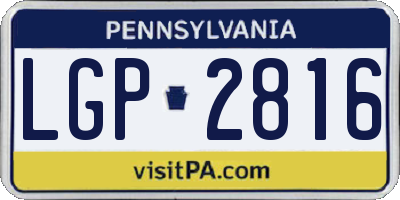 PA license plate LGP2816