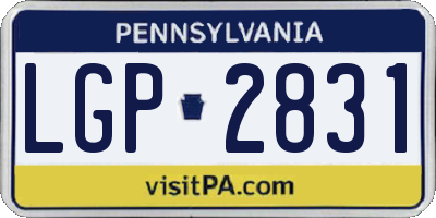 PA license plate LGP2831