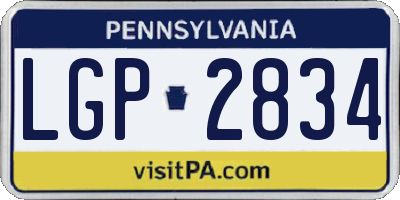 PA license plate LGP2834