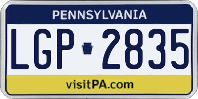 PA license plate LGP2835