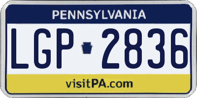 PA license plate LGP2836