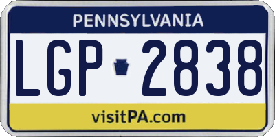 PA license plate LGP2838