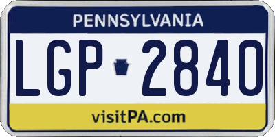 PA license plate LGP2840