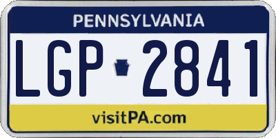 PA license plate LGP2841