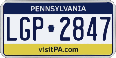 PA license plate LGP2847