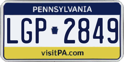 PA license plate LGP2849